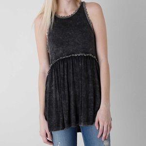 POL Washed Black Sleeveless Summer Tank Top